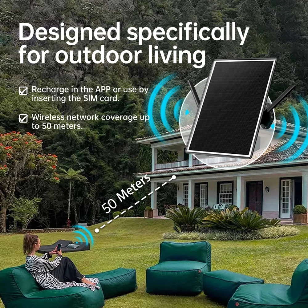 Solar Panel Powered 4G LTE WiFi Router 15W 25000mAh Outdoor Wireless Router 4G LTE Modem Router for Outdoor Security Camera Etc