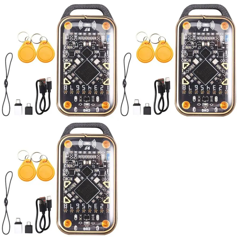 A52T 3X Chameleon Ultra Upgrade Smart Card Emulator+6Xcuid Keychain RFID Smart Chip Reader 125K 13.56Mhz