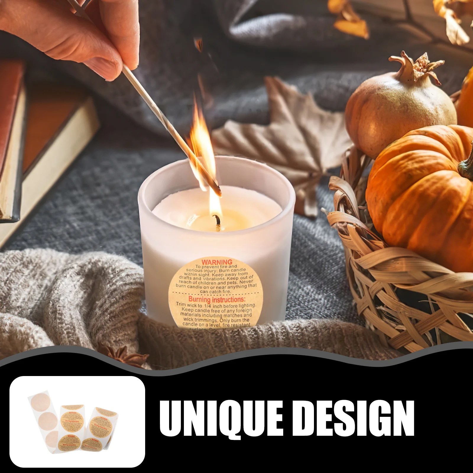 

Warning Stickers Adhesive Decals for Wax Melting Safety Perfect for Shipping Warning Sticker