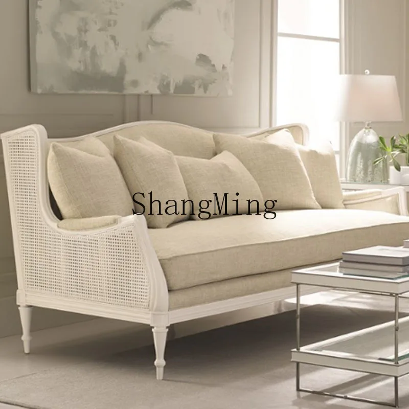

SM premium solid wood carving flower living room bedroom multi-purpose leisure three-person sofa