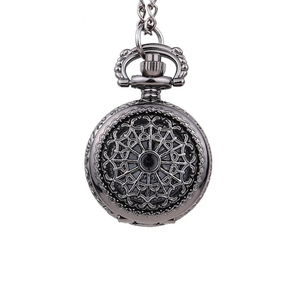 New Vintage Pocket Watch With Exquisite Carving And Lid Round Dial Quartz Small Pocket Watch Classical Roman Scale Pocket Watch