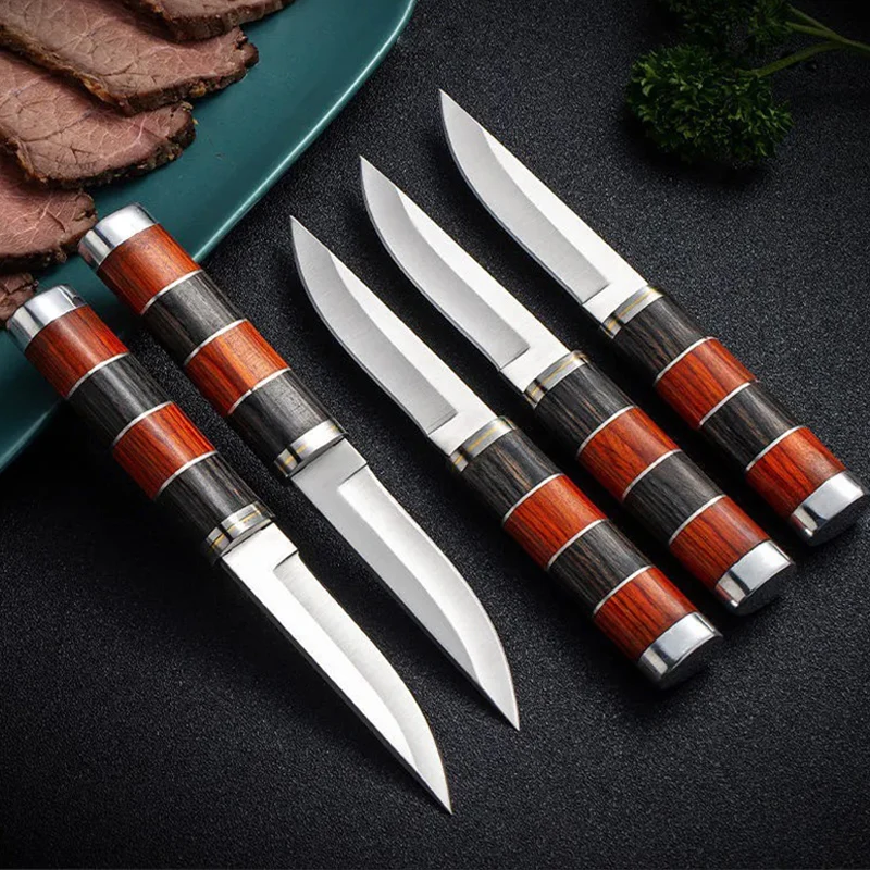 Kitchen Knife Stainless Steel Chef Butcher Fishing Fillet Knife Wood Handle Meat Cleaver Butcher Knife Slicing Cooking Tools