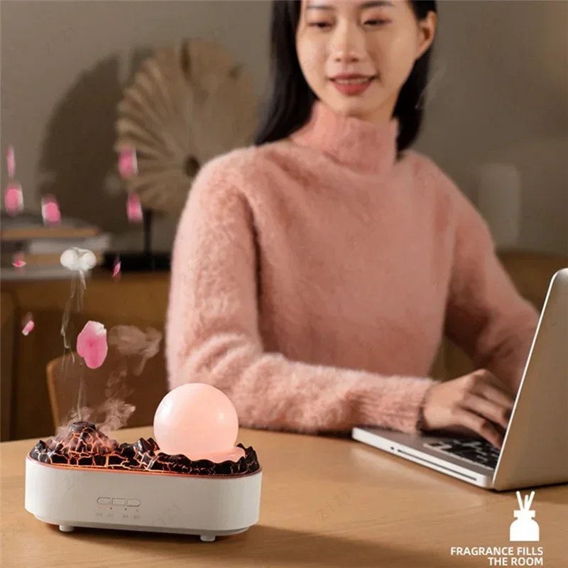 Jellyfish Spray Volcano USB Humidification Aromatherapy Machine with Atmosphere Lighting Fun Humidification Aromatherapy Machine