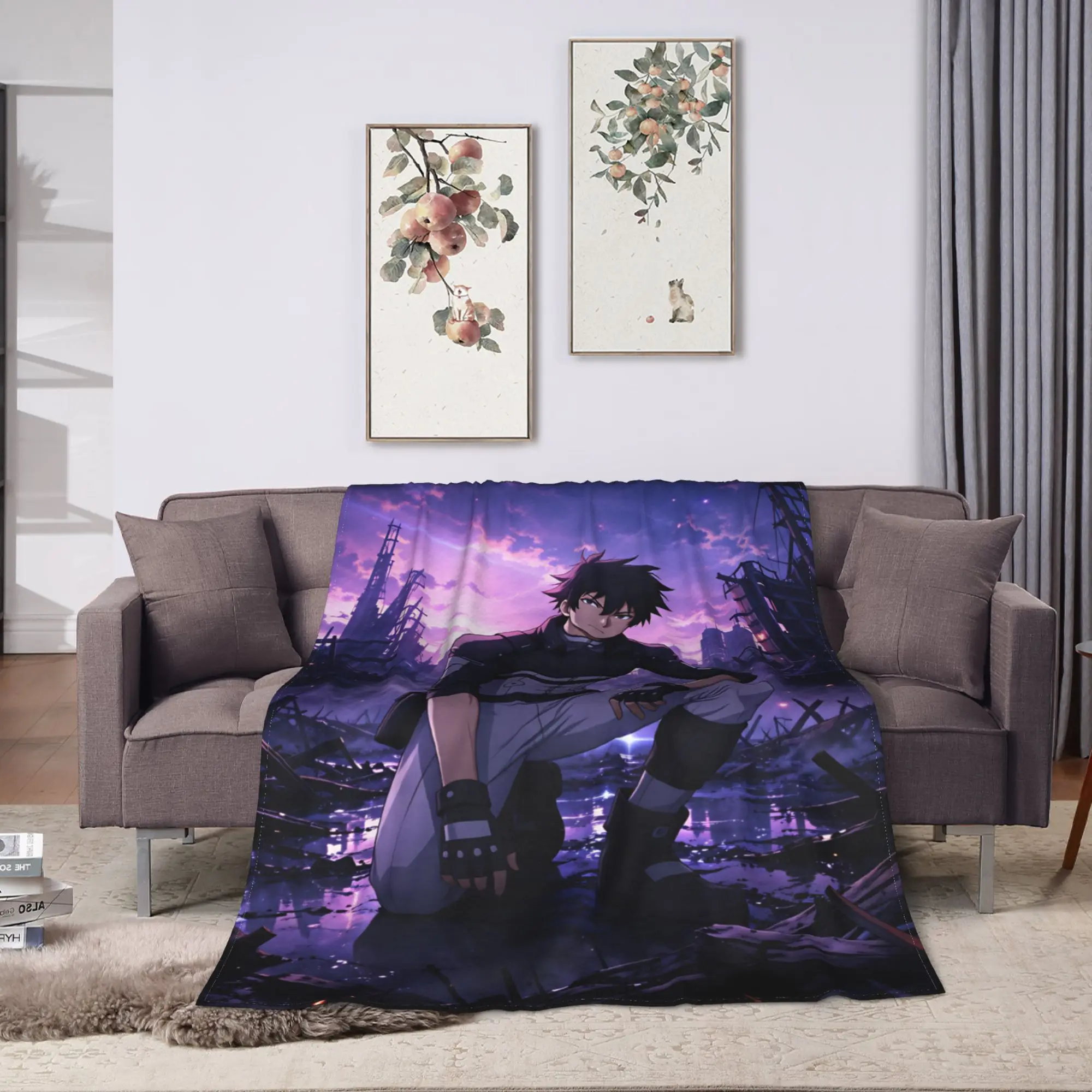 2026 Blacks Torchs Anime Blanket  Decorative Flannel Bedding Throws For Bedroom Soft Warm Design Quality Bedspread Gift Idea