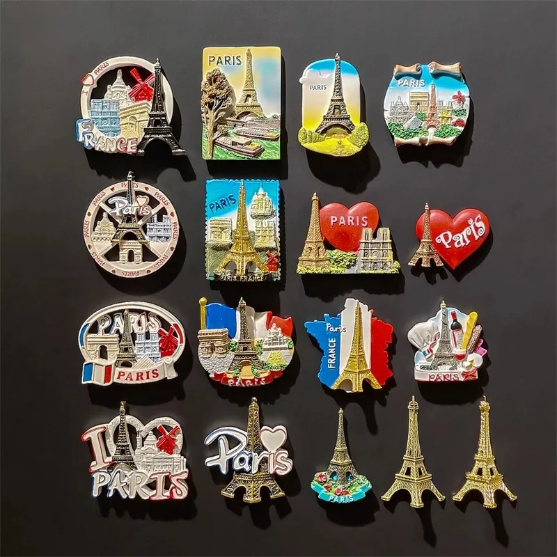Eiffel Tower France 3D Fridge Magnets Souvenir Resin Refrigerator Magnets Sticker Collection Handicraft Gift Home Decoration