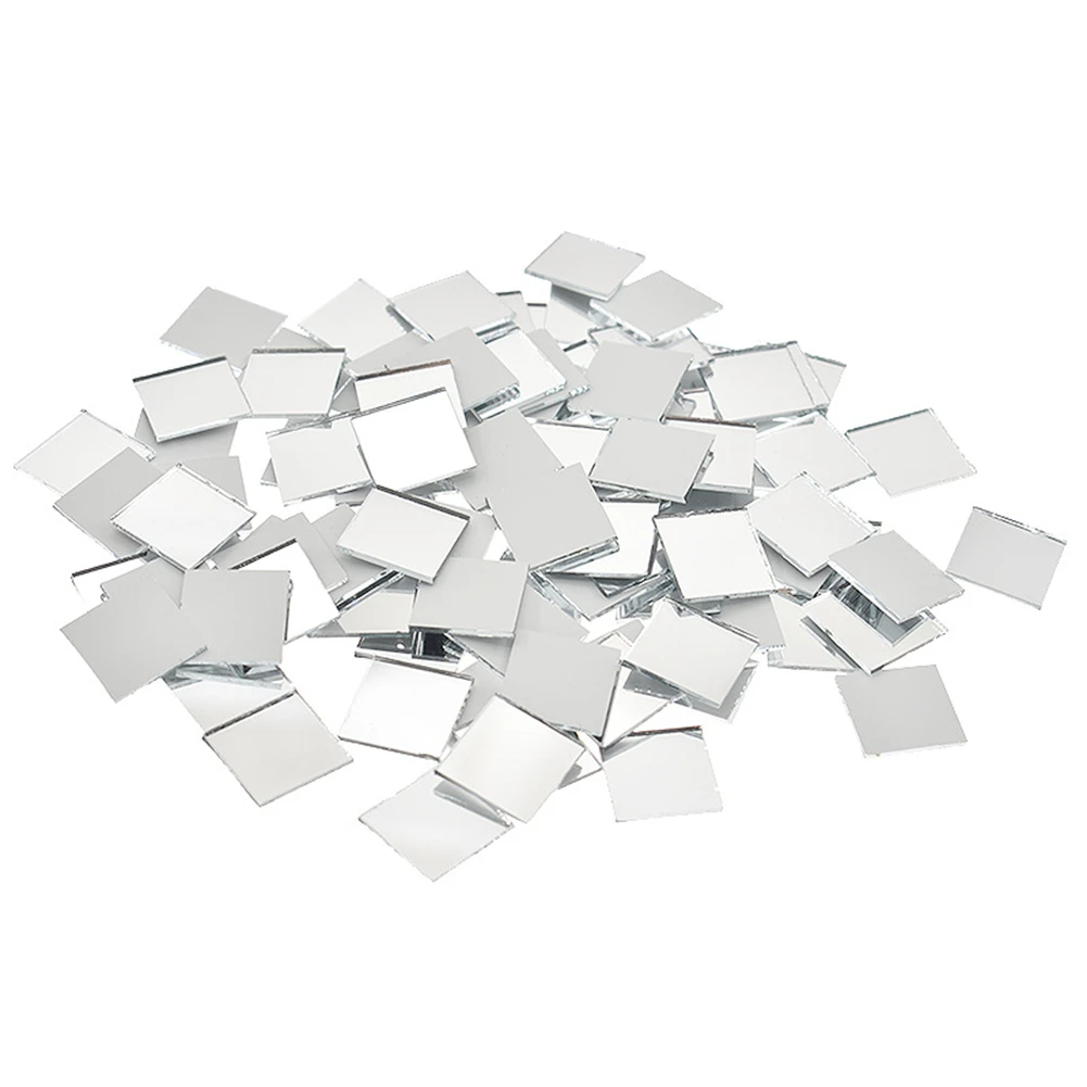 100PCS 10x10mm Glass Mirror Stickers For DIY Disco Ball Crafting Wall Art Interior Refresh Decoupage Scrapbooking Projects
