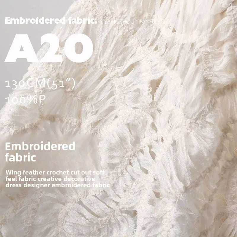 

Мягкая ткань с вышивкой и перфорацией для декоративного дизайна платьев, пальто, одежды, ткань для рукоделия, материал для шитья на метры