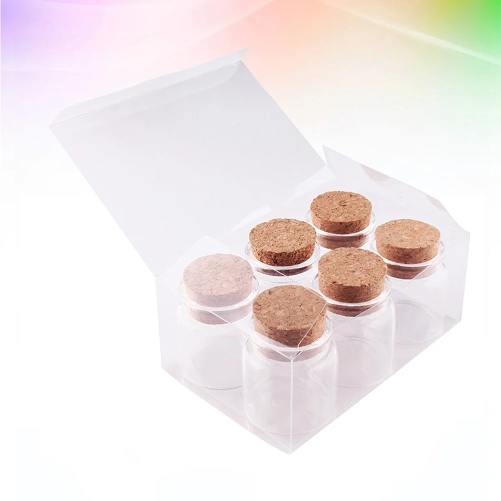 

6pcs 50Ml Glass Bottle Transparent Vintage Mini Jar For Diy Wishing Cork Storage Decor Gift High Borosilicate Drift Bottle