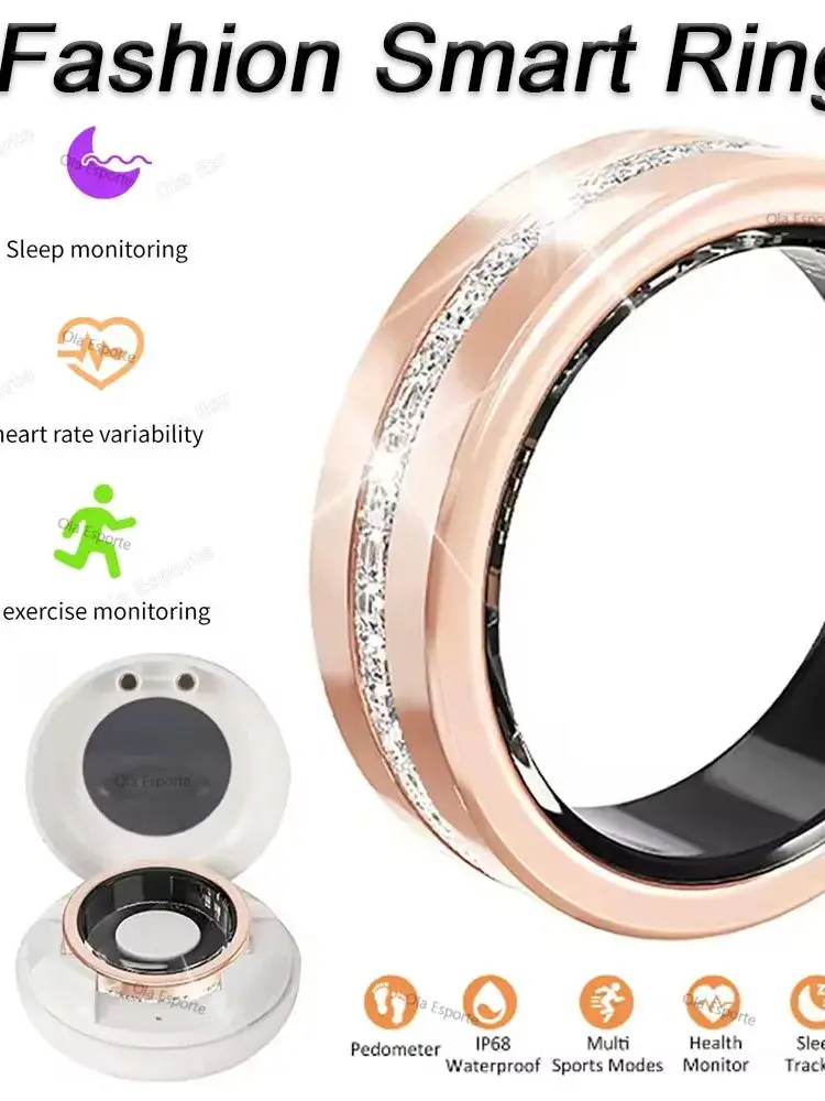 AliExpress Ola Esporte 2025 New Smart Ring Lady Heart Rate Sleep Health Monitor Menstrual cycle detection IP68 Waterproof Fashion Sport Rings Women Men
