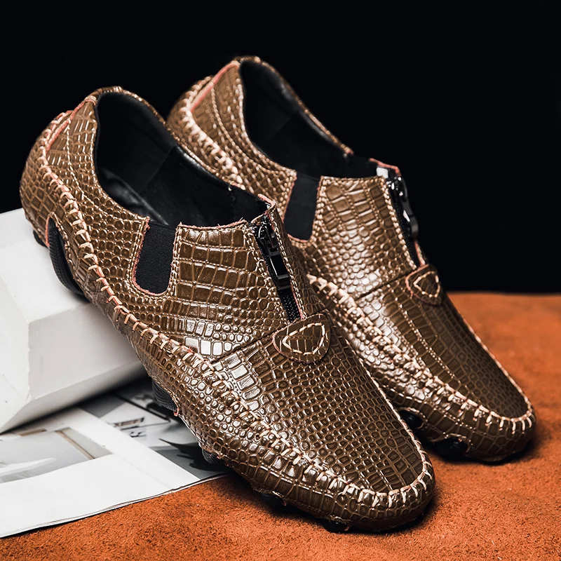 Spring Autumn Large Casual Men Shoes Octopus Soft Bottom  Soft Surface Lightweight  Comfortable Zipper Youthful  Fashionable