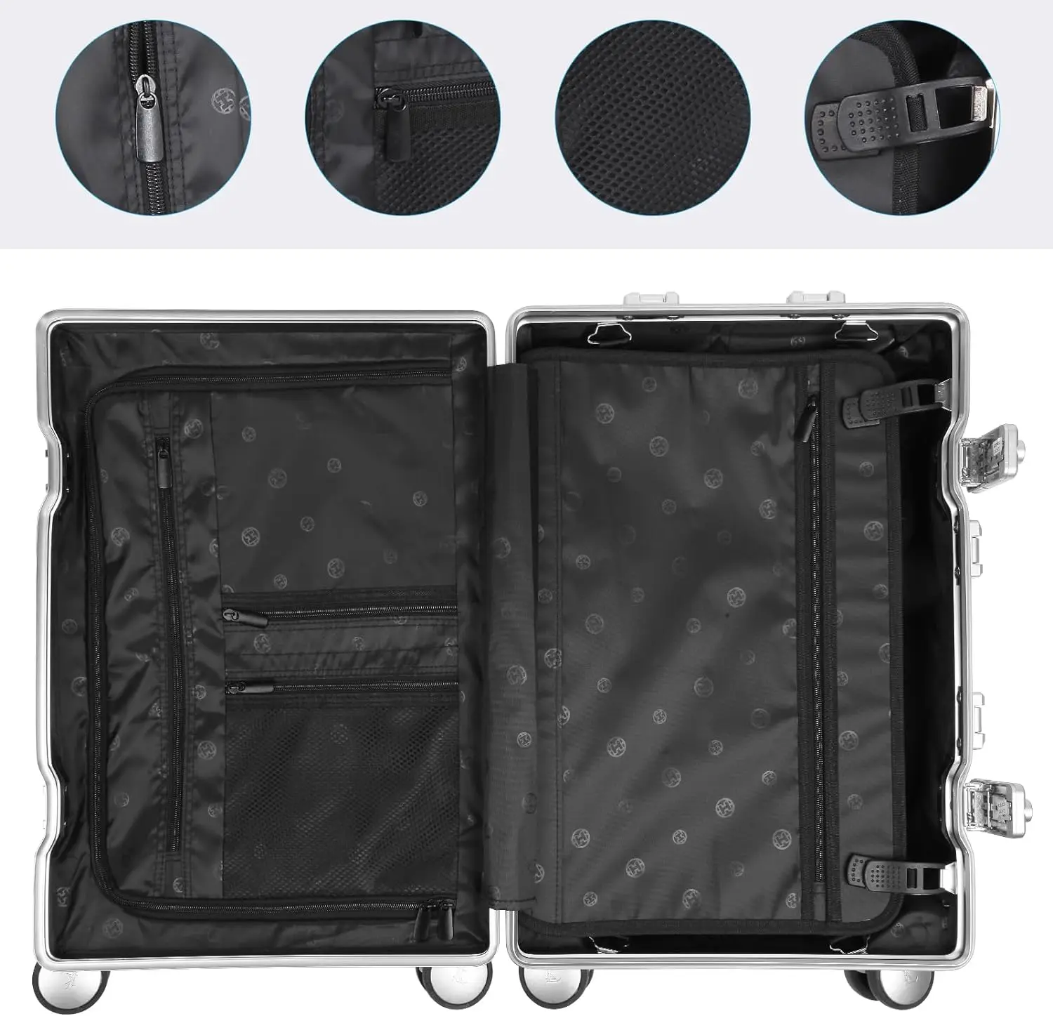 New top quality aluminum travel luggage business trolley suitcase bag spinner boarding carry on rolling luggage 20/24/26/29 inch