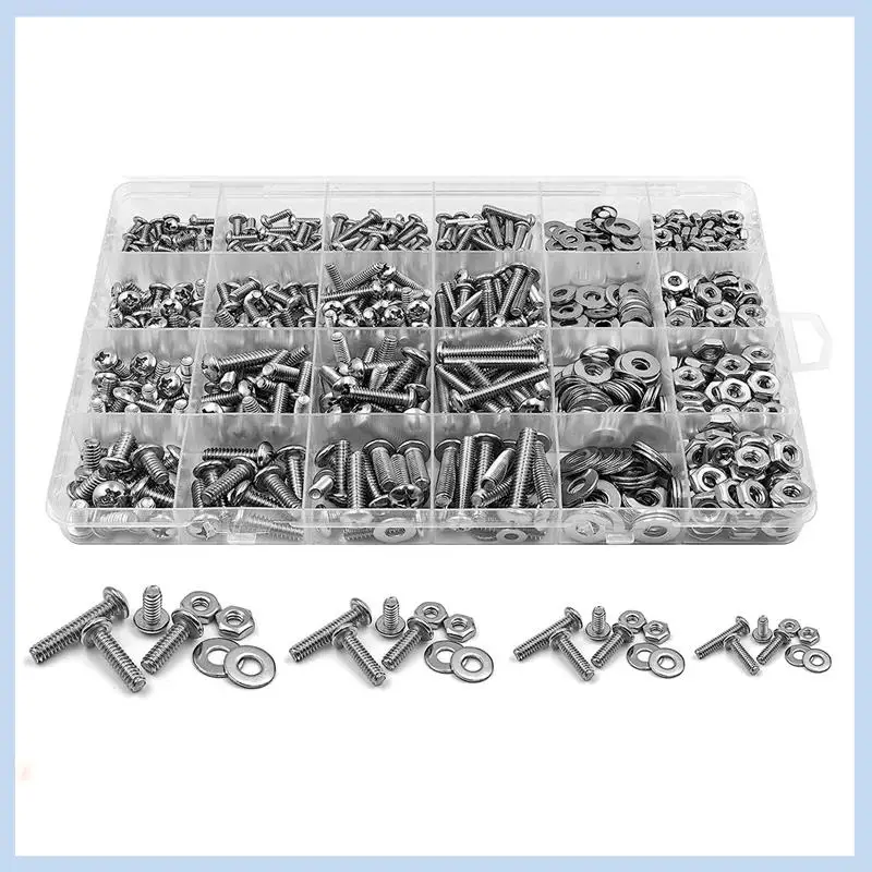 

MLGB-700 Pcs Nuts And Bolts Assortment Kit With Case,Stainless Steel Screw & Bolt Head Assortment Phillips-Pan Screws Set