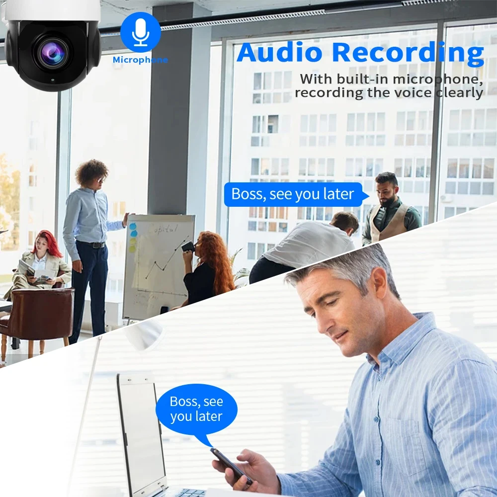 50X Optical PTZ Zoom 4K 8MP Tuya 8CH POE NVR Security Camera System Audio Human Detection CCTV Video Surveillance Protection Kit
