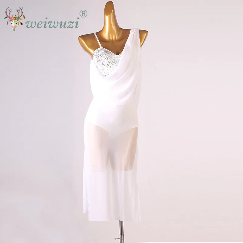 Elegant Latin Dance Dresses Competition Waltz Chacha Samba Tango Chiffon Rhinestones Woman Match Dancewear Performance Stage