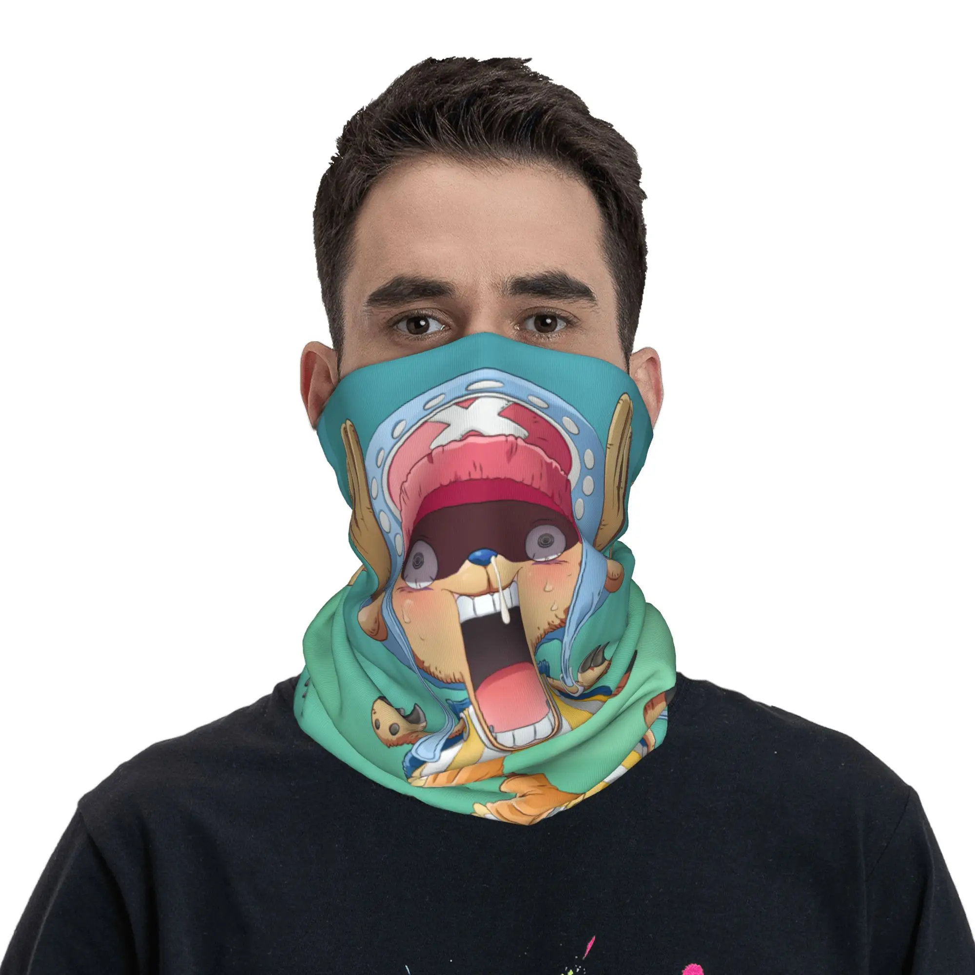 Custom Chopper Janpan Anime Bandana Neck Gaiter for Ski Camping Women Men Wrap Scarf  Balaclava Warmer