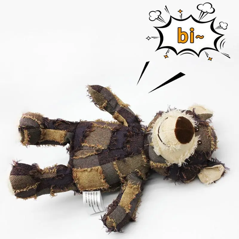 Jouet en peluche robuste IndeBuckle pour grands chiens, compagnon pour chien, rapchewers, ours grinçant