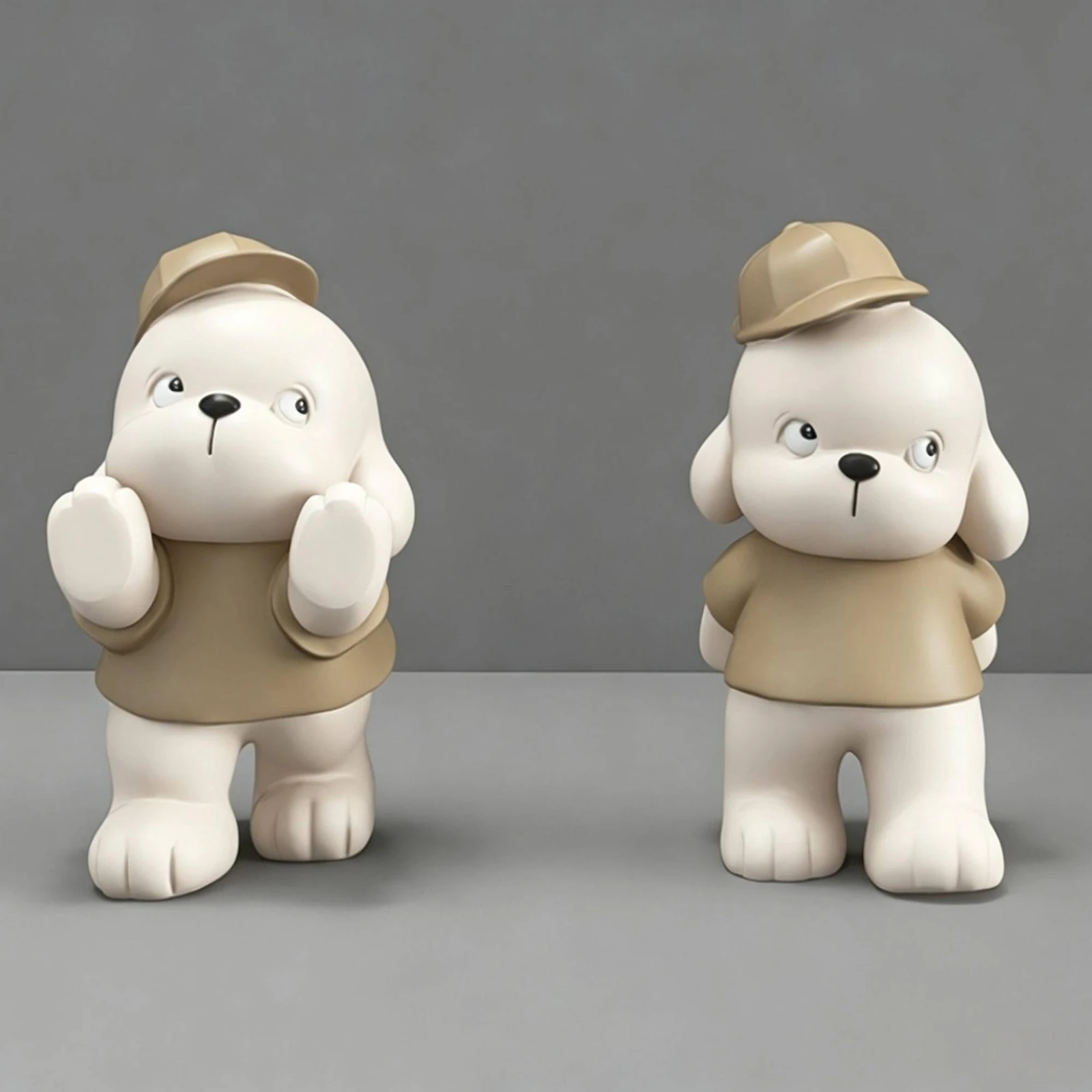 Dog Bookends Sculpted Dog Bookend Bookend Matte Animal Bookends Compact for Bookshelf, Desk