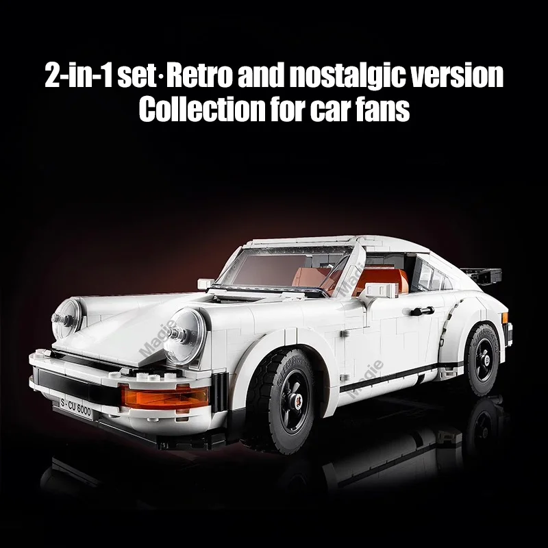 Technical Retro Car Model 10295 Building Blocks Set 2in1 Race Classic Model Kit for Adults and Teens Toys Christmas Gift 1458pcs