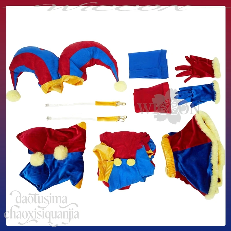 Halloween Christmas Activities Party Cosplay Clown Girl Red And Blue Bikini Mini Dress Stockings Horror Hat Anime Jirai Kei