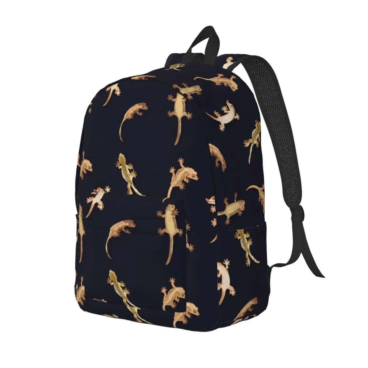 

Cute Little Crested Geckos Student Backpack School Bag Hiking Travel Daypack for Boys Girls Fashion Bookbag Shoulder Bags