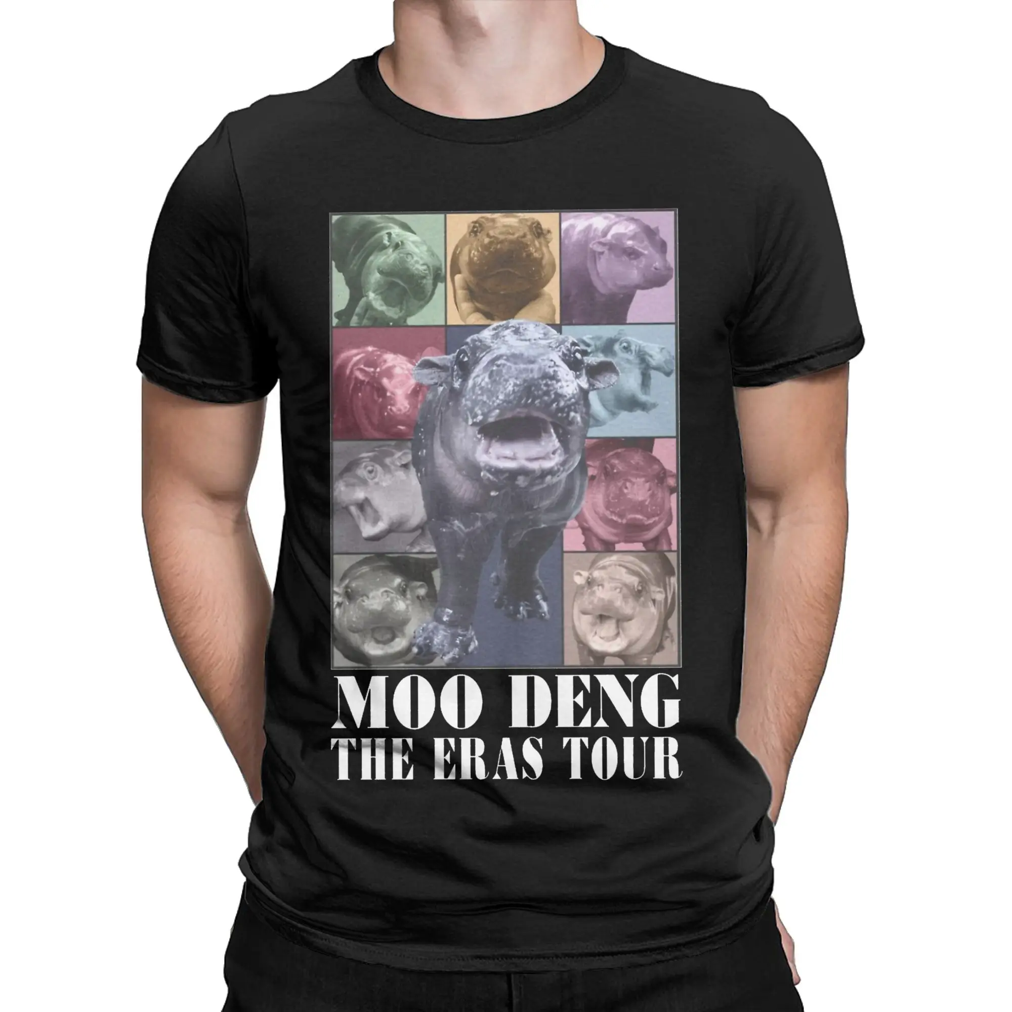 In My Moo Deng Era Baby Pigmy Hippo Apparel Men Women T Shirts Pure Cotton Tee Graphic Printed  T-shirt Clothes