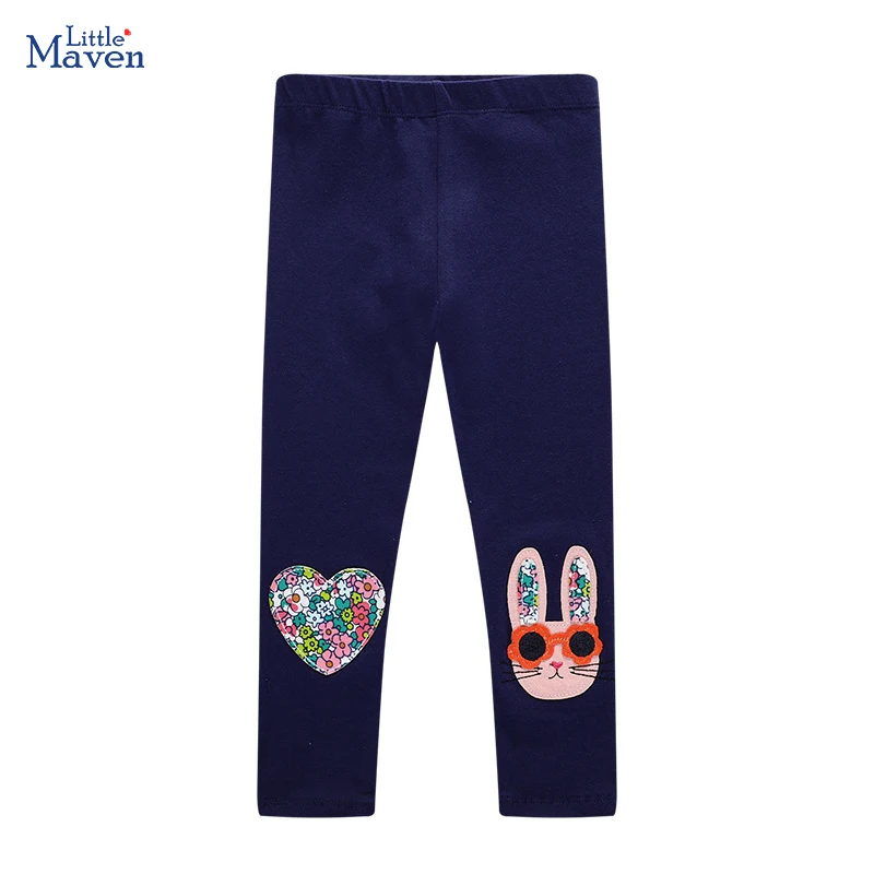 Little maven 2024 Baby Girls Leggings Spring and Autumn Pants Cotton Lovely Rainbow Unicorn Flower Trousers for Kids 2-7year