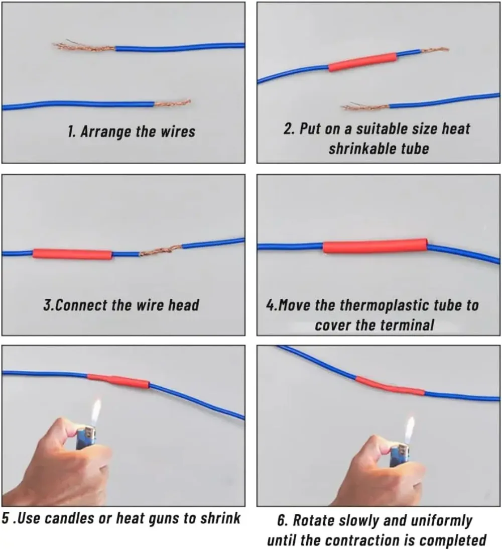 Heat-shrink Tubing Thermoresistant Tube Heat Shrink Wrapping Kit Electrical Connection Wire Cable Insulation Sleeving