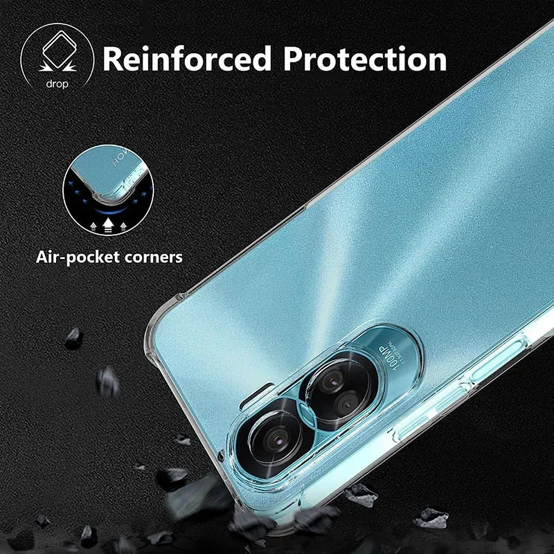 Funda de teléfono de cristal a prueba de golpes para Huawei Honor 90 Lite Pro funda trasera de silicona transparente 70 Lite Pro X8a X9a X7a X6 X5 5G