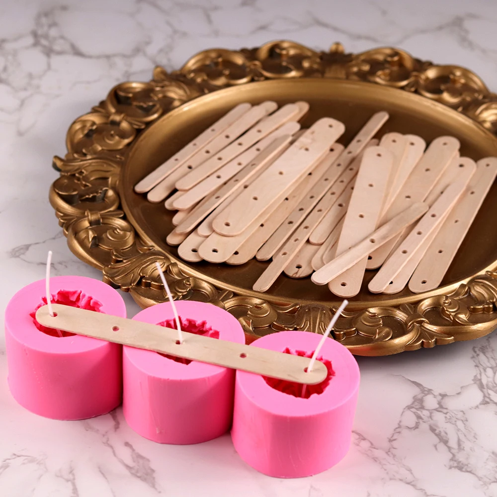 with Holes Wooden Wax Core Holder for DIY Candle Supplies Aromath Candle Making 5/20/30 Pcs Wood Sticks Wick Centering Device