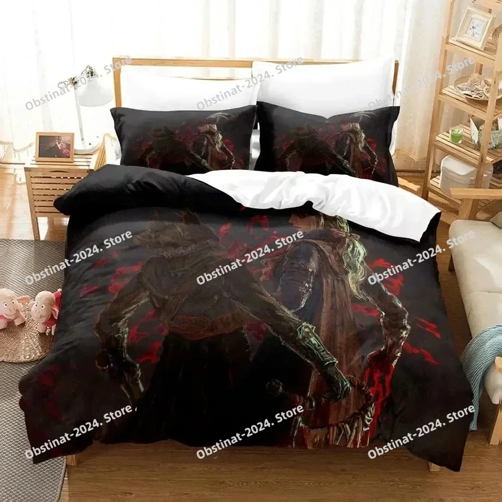 3D Print Game Lady Maria Bloodborne Bedding Set Printed Comforter Quilt Bed Duvet Cover Pillow Case 3 Pieces Set Kids Adult Size