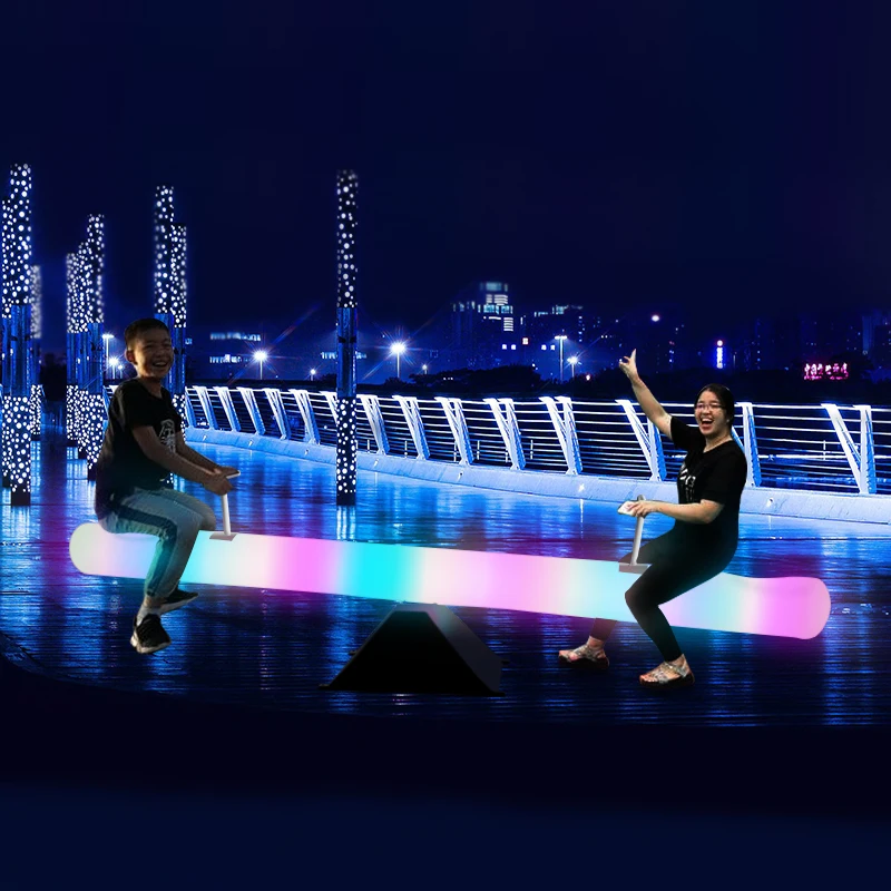 2023 Plastic Modern Lighting Furniture for Outdoor Garden Light Emitting Diode Waterproof Seesaw Light Emitting Diode