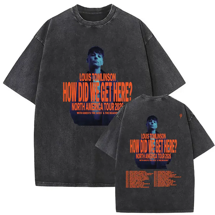 Louis Tomlinson Tour 2026 Vintage Washed T Shirts Men Women