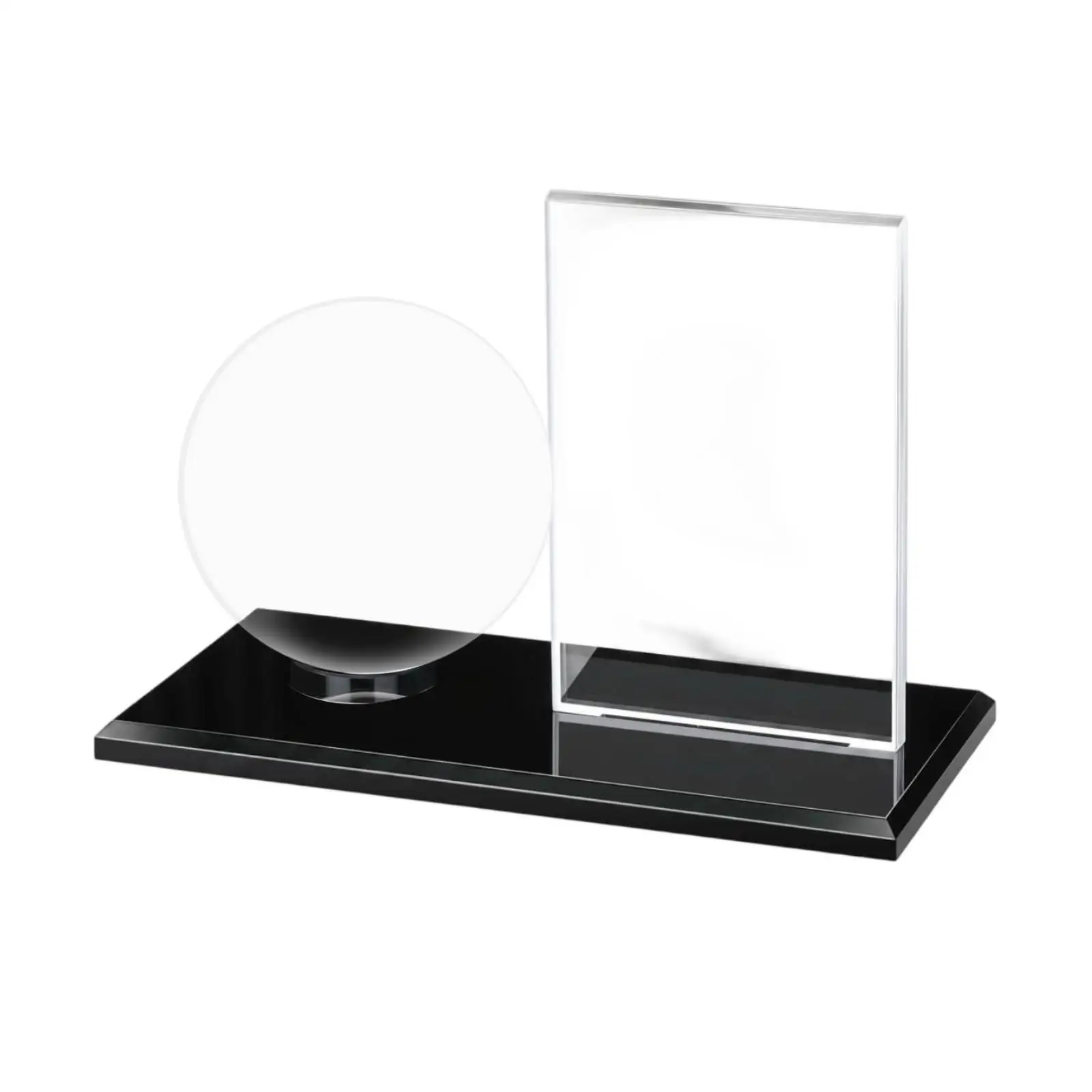 Baseball Signed Ball Display Stand Acrylic Holder with Card Slot Black Base for Memorabilia Collector Showpiece