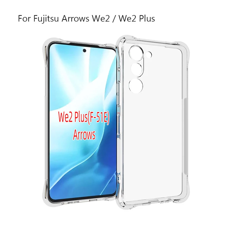 For Fujitsu Arrows We2 WE 2 Plus 2Plus WE2Plus F-52E F-51E Slim Soft TPU Silicone Transparent Case Shockproof Back Cover