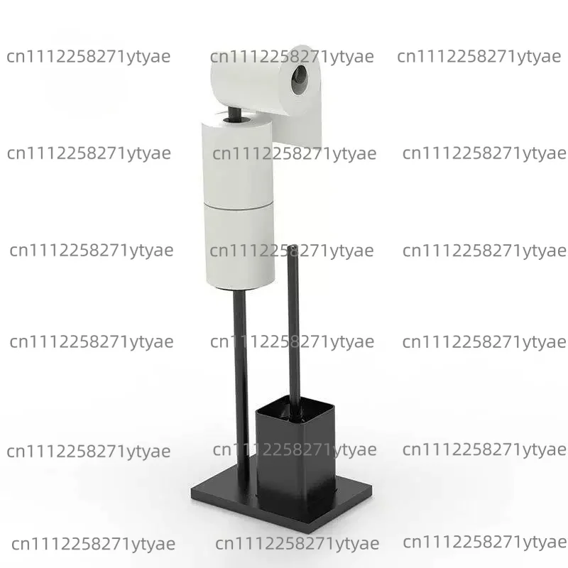Suitable for Bathroom Floor-to-ceiling Tissue Holder with Toilet Brush Stainless Steel Roll Holder Standing Toilet Paper Holder