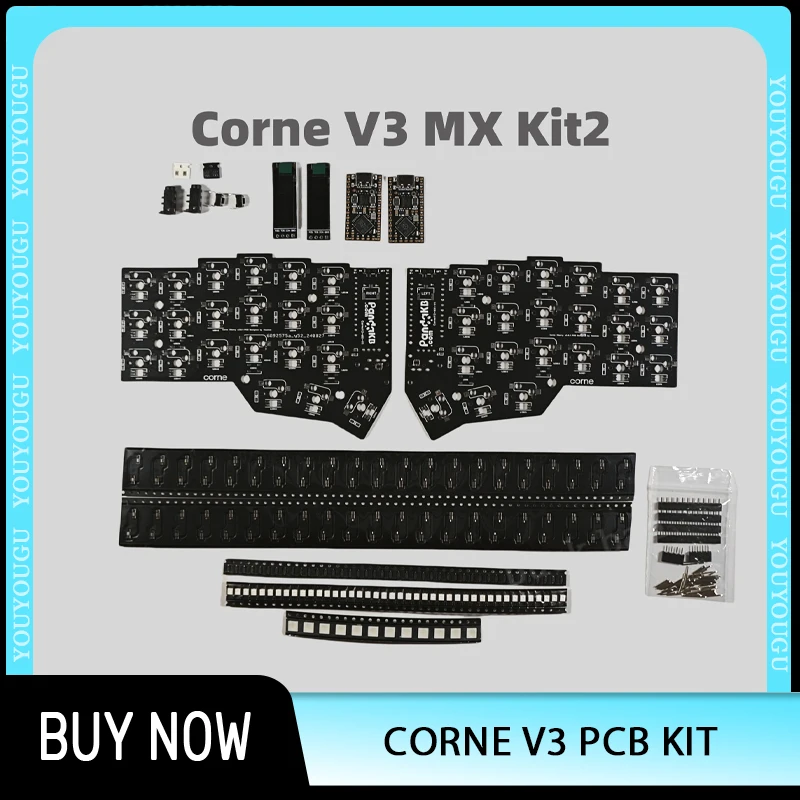 Corne V3 Split Keyboard PCB Kit Custom Corne Crkbd PCB RGB Wireless Horn Keyboard Kit DIY Mechanical Keyboard Gaming Accessories