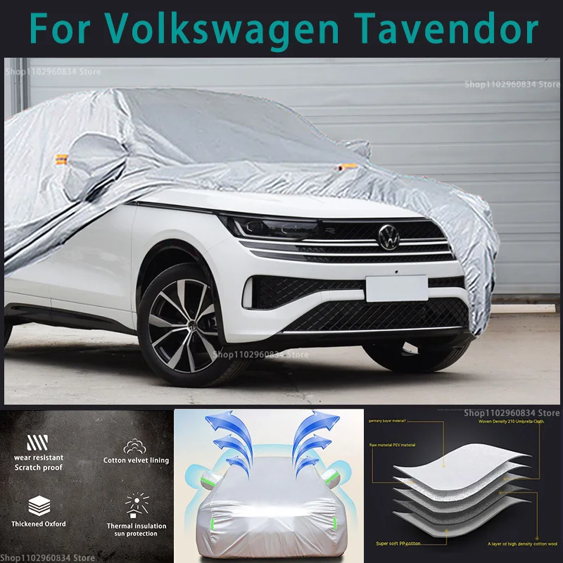 For Volkswagen Tavendor 210T Full Car Covers Outdoor Sun uv protection Dust Rain Snow Protective Anti-hail car cover Auto cover