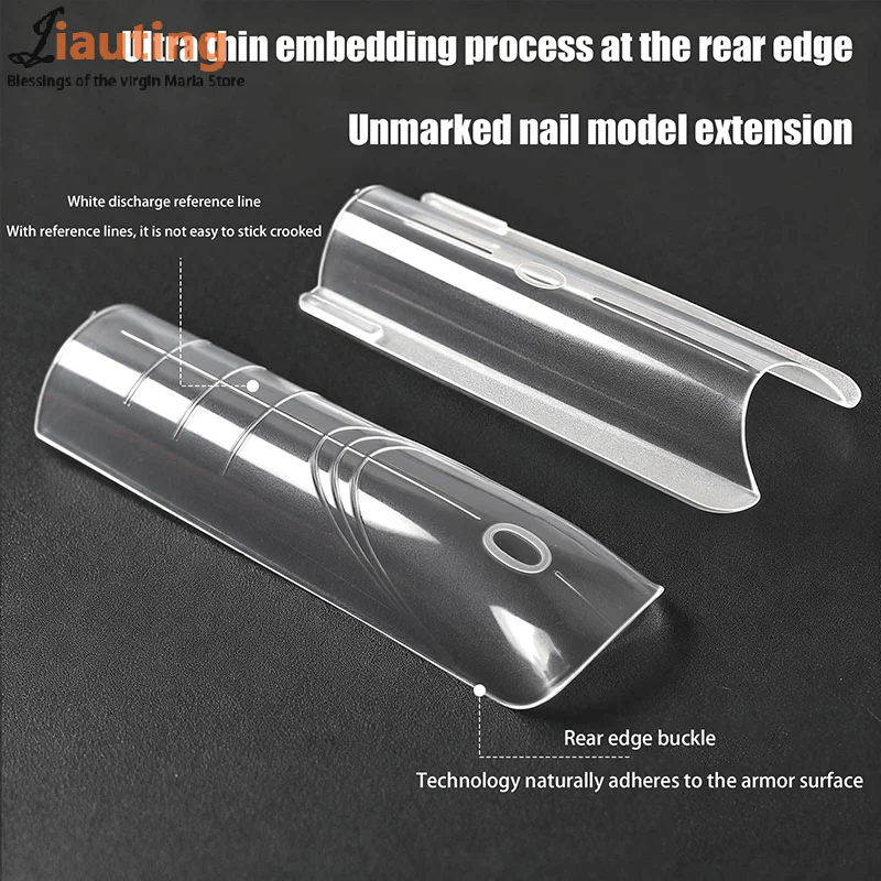 샌드위치 듀얼 네일 폼 140/280개 13사이즈 빠른 연장-듀얼 폼 관 모양 타원형 T자형 매니큐어 폼 상단 몰드 하단 몰드