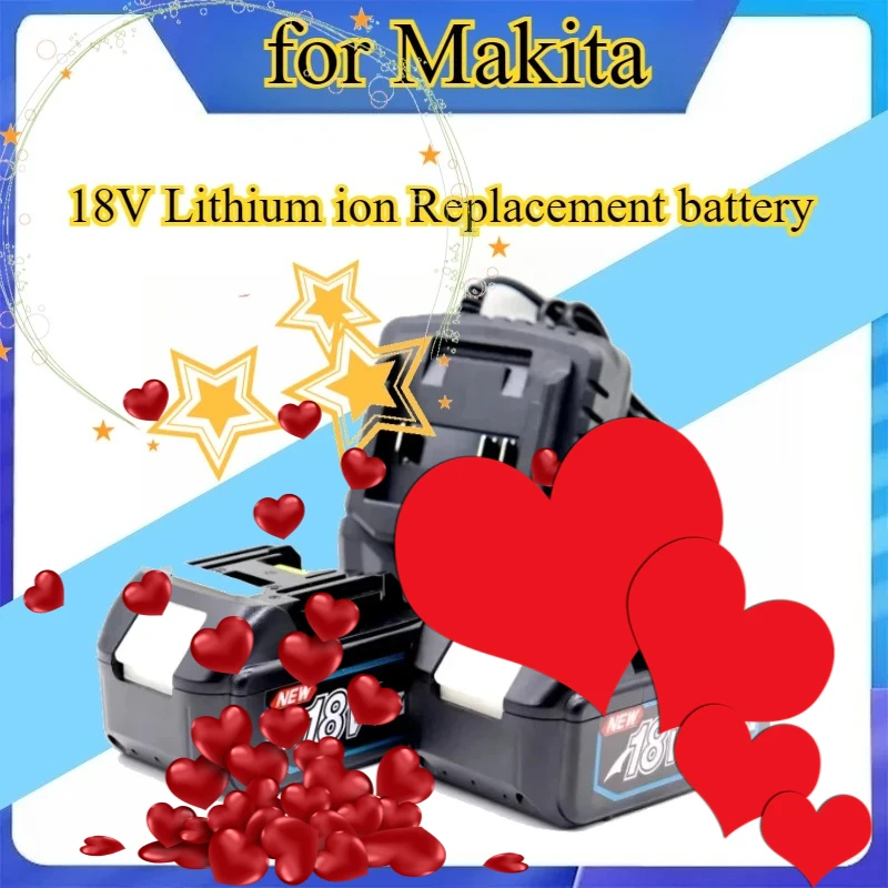 

100% Compatible for Makita 18V 6.0Ah Rechargeable Power Tool Battery Lithium ion Replacement LXT BL1860B BL1860 BL1850 DC18RF