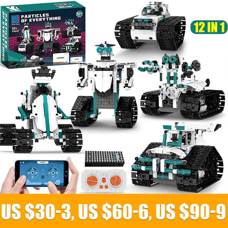 Technical Intelligent Robot K96131 APP Remote Control Building Blocks Bricks Programming USB Gift Sets Toys Construction Kids