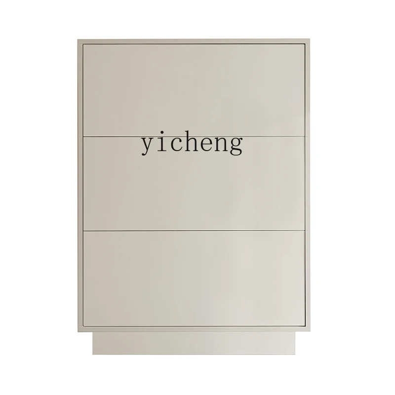 Solid Wood Tilting Shoe Cabinet Ultra-Thin Home Doorway Entrance Storage Cabinet