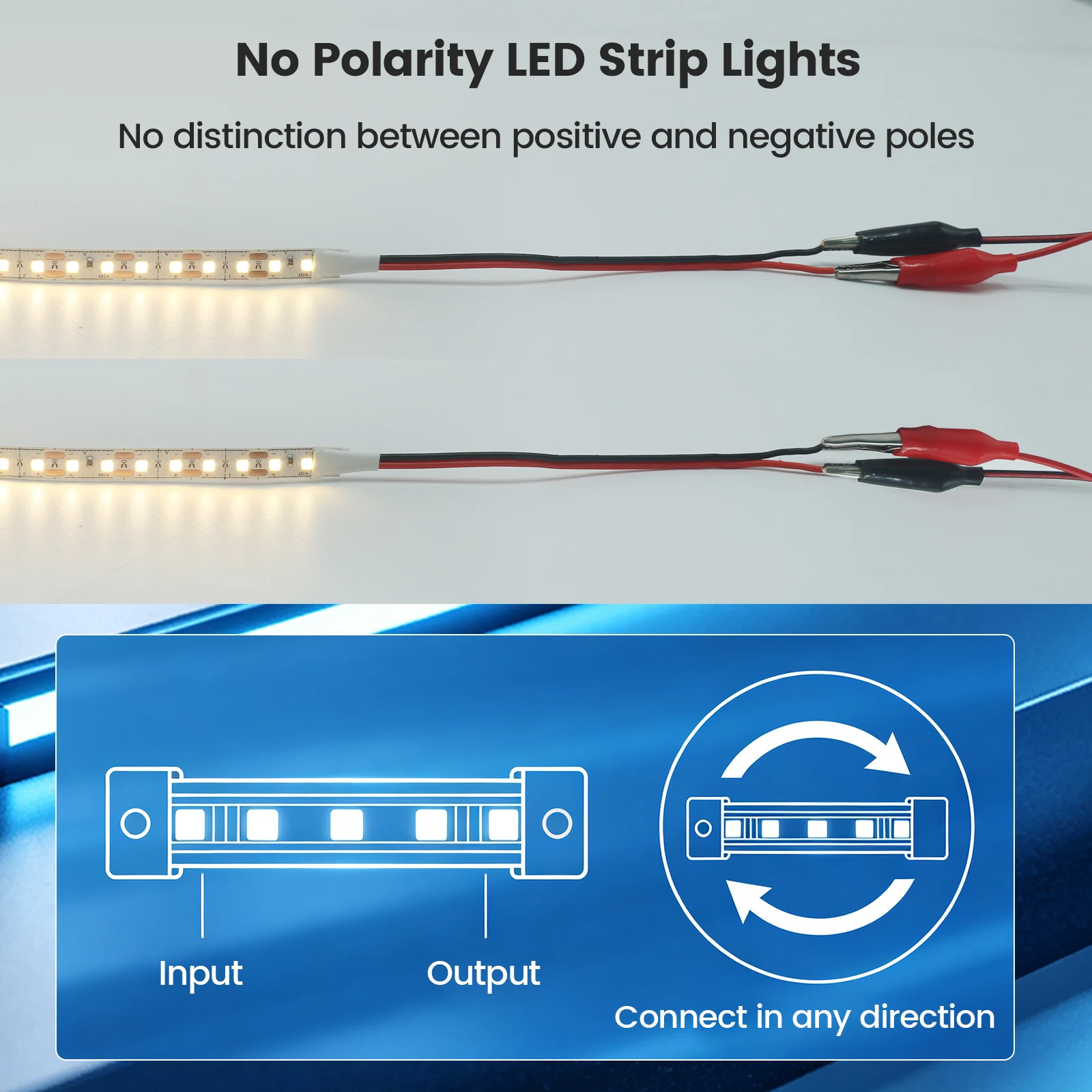 24V 5m 10m Non-polar LED Strip SMD2835 8mm PCB Flexible Tape 1 LED Cuttable 120LEDs Warm/Natural/White Led Ribbon for Home Decor