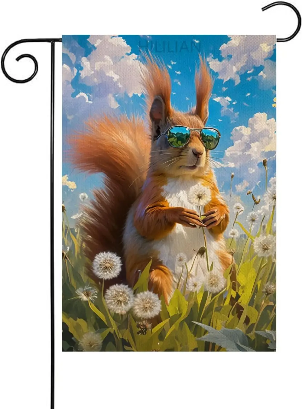 Welcome Garden Flag Squirrel 12x18 Inch Double Sided Dandelion Floral Welcome Small Yard Flag Burlap Seasonal Farmhouse Yard zzo