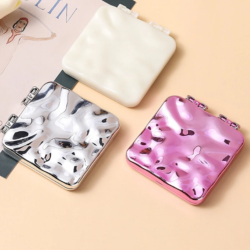 Składane lusterko do makijażu Mini kwadratowe lusterko do makijażu Przenośne lusterka ręczne Dwustronne kompaktowe lusterko Lusterko kieszonkowe