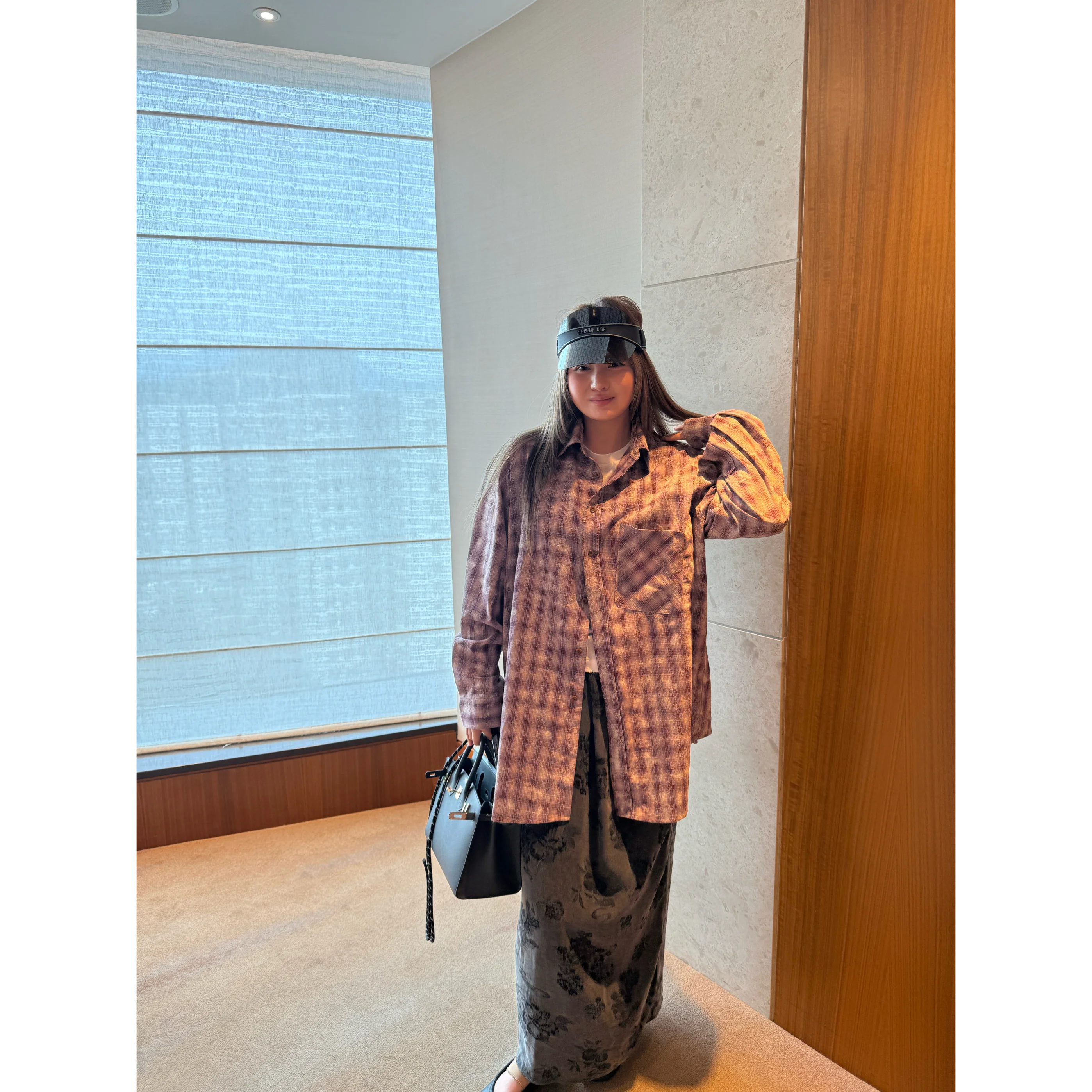 

Женская свободная рубашка в клетку Wann, легкая хлопковая верхняя одежда для защиты от солнца, стандартный крой, длинный рукав, лето 2025