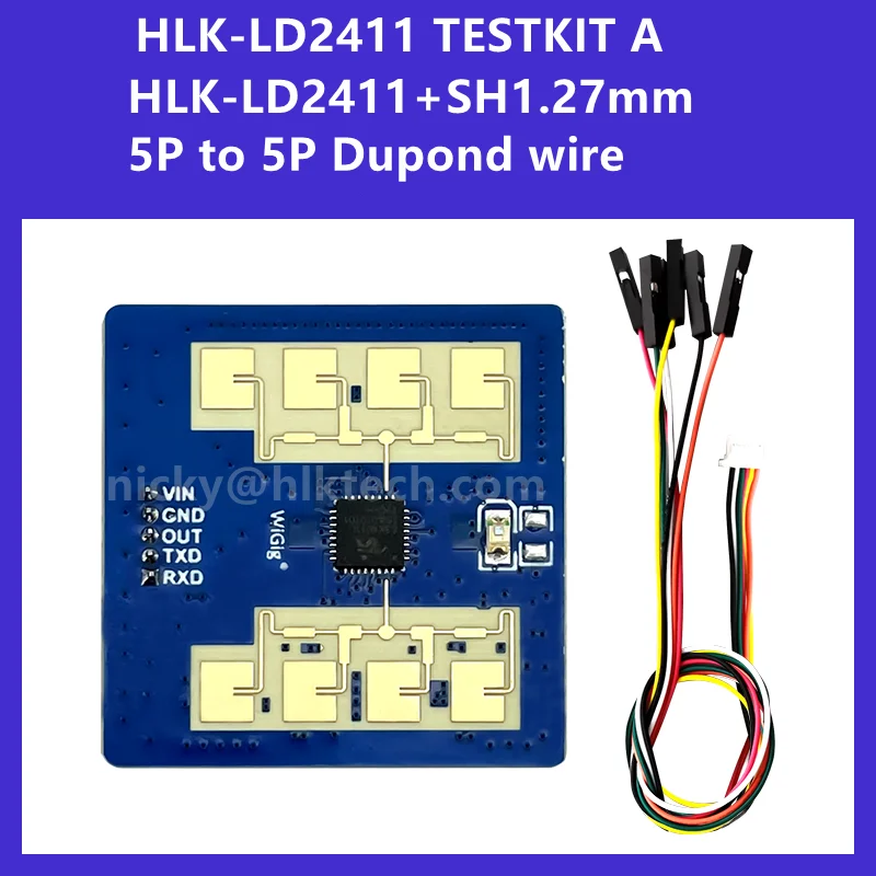 Hi-Link New HLK-LD2411 Testkit 24G Smart Home Human Distance Sensing Gesture Recognition Module Toilet Application