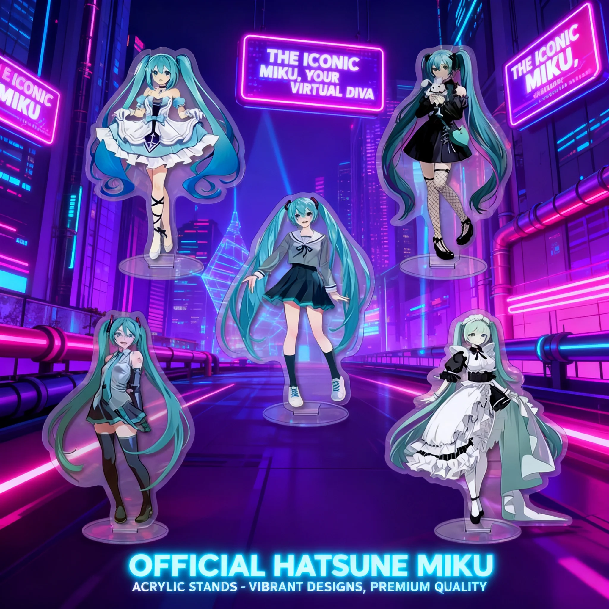 

Hatsune Miku Snow Miku Acrylic Stand 2D Anime Figure Clear Display Birthday Gift Anime Merchandise