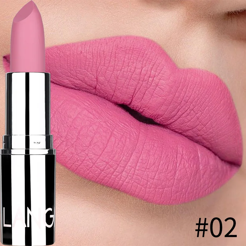 Langmani Silver Tube Matte Lipstick Non Staying Cup Makeup Lipstick 8 colors available
