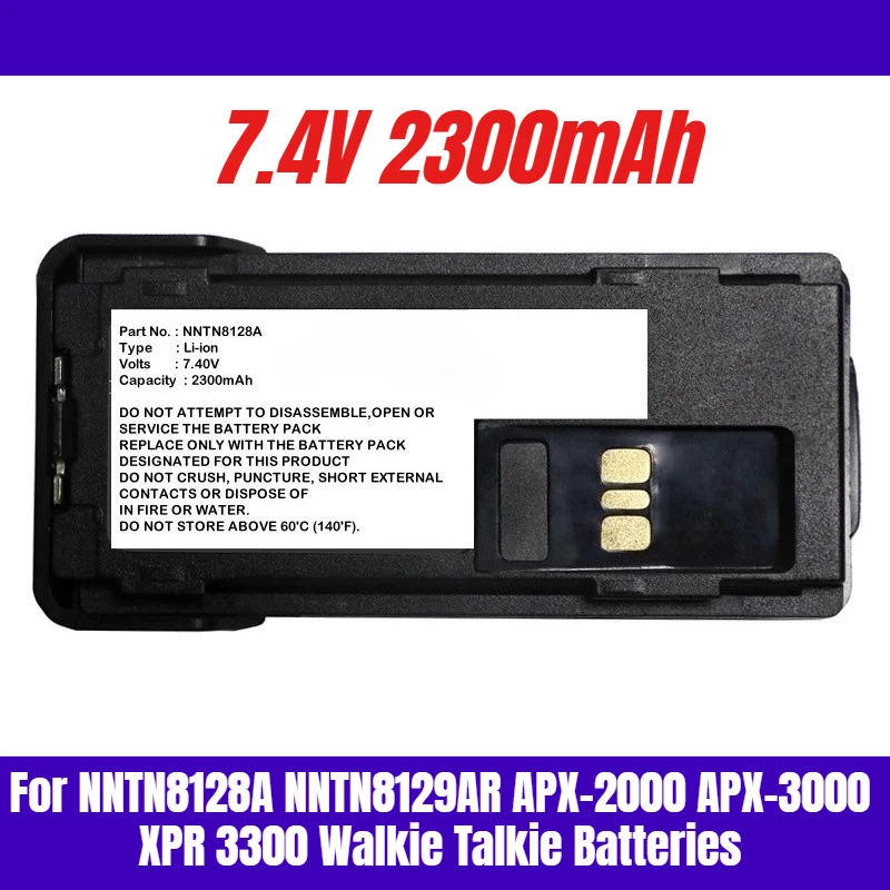 

7.4V 2300mAh for NNTN8128A NNTN8129AR APX-2000 APX-3000 XPR 3300 Walkie Talkie Batteries