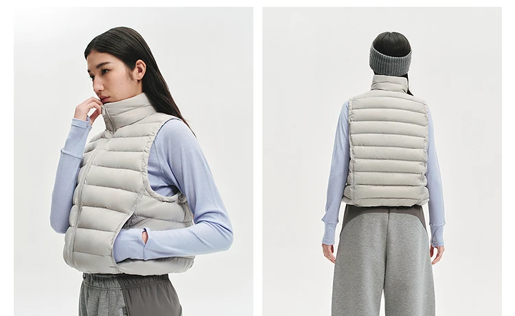 `BOSIDENG Women's Down Vest Sleeveless Puffer Jacket Lightweight Stand Collar Winter Warm Gilet Casual Outerwear`